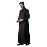 Mashroo Oz Premium Striped Black Saudi Thobe Jubba for Men