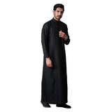 Mashroo Oz Premium Striped Black Saudi Thobe Jubba for Men
